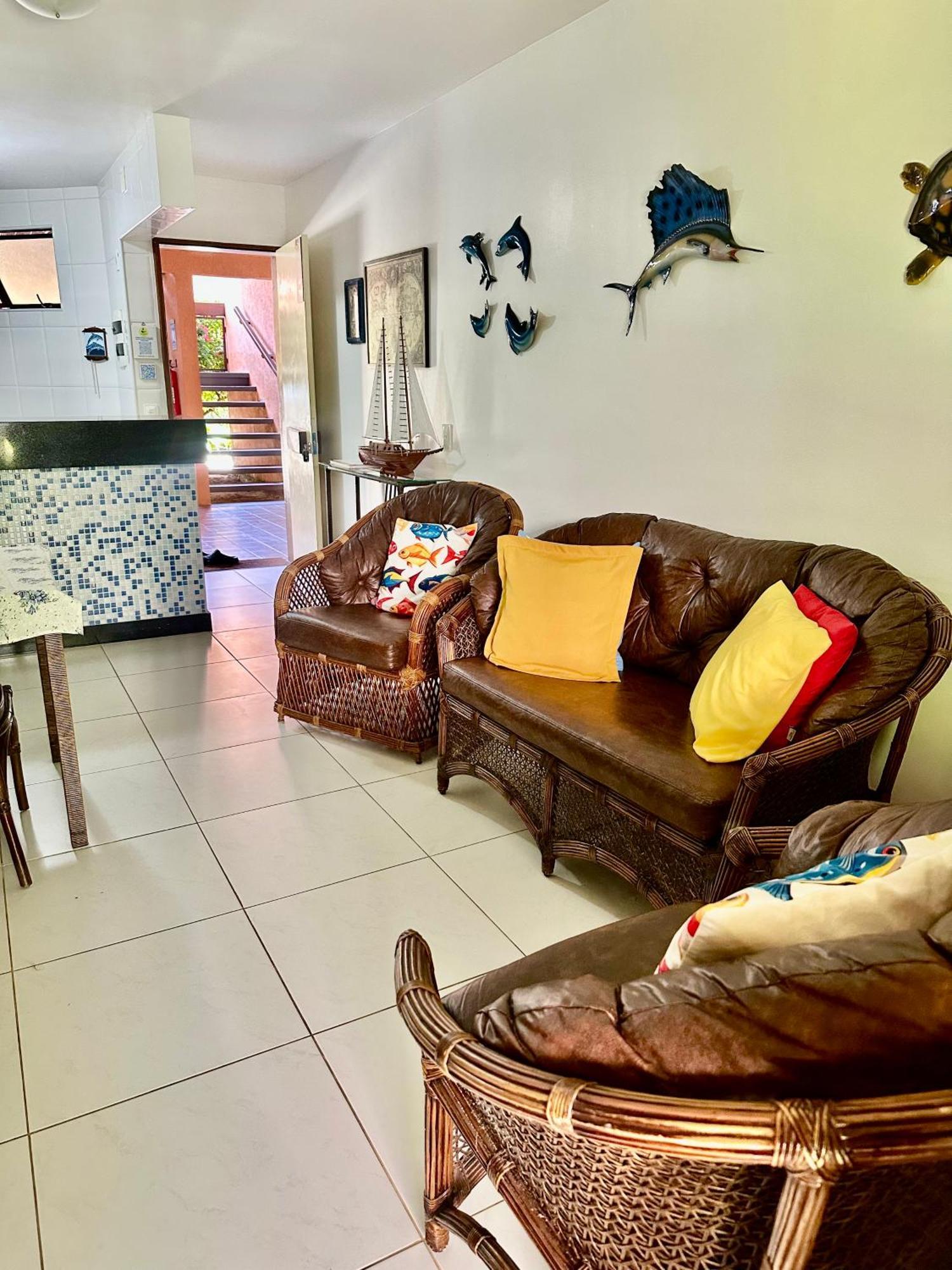 Flat Guarajuba 4 Quartos Terreo A Beira Mar - Pe Na Areia - Governanca Com Arrumadeira E Wi Fi Inclusos Camassari Dış mekan fotoğraf